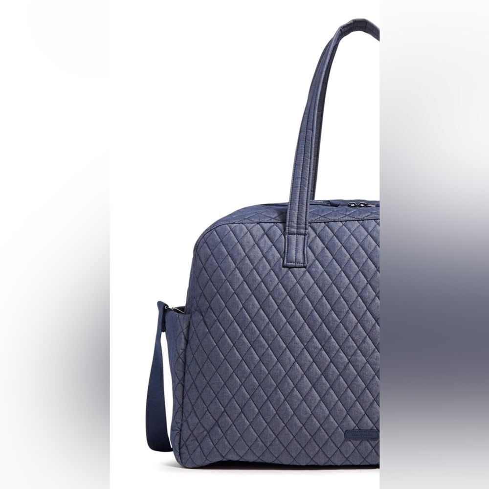 Vera Bradley Denim Moonlight NavyβQuilted Grand Traveler Bag - Picture 4 of 8